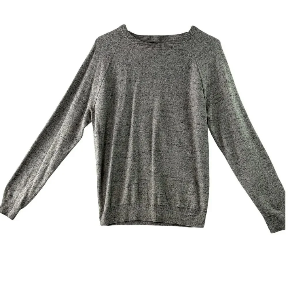 J.Crew Men’s Heather Gray Raglan Pullover Lightweight Sweater - Size Small